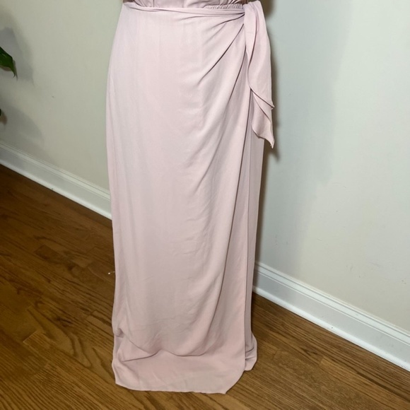 NEW WAYF Blush Pink Wrap Long Maxi Dress Sz S - Picture 5 of 12
